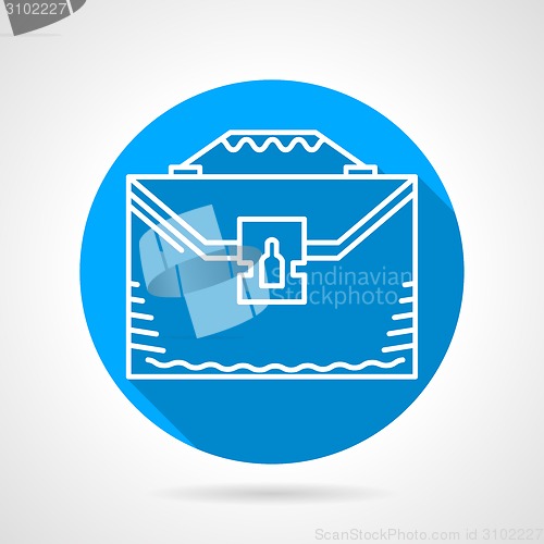 Image of Blue round vector icon for briefcase