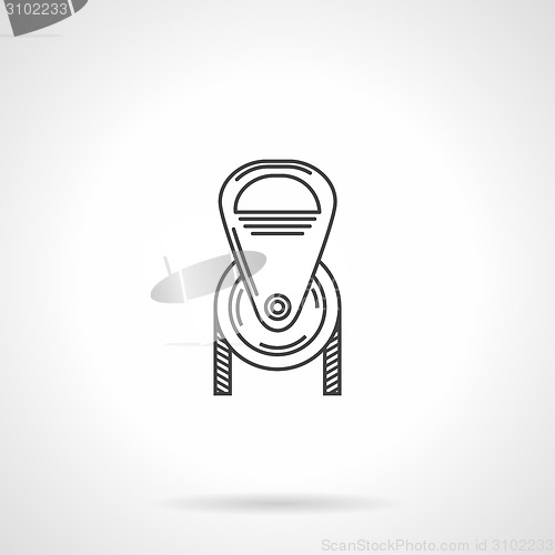 Image of Black line pulley vector icon