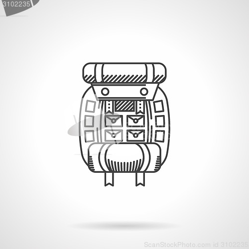 Image of Hike rucksack flat line vector icon