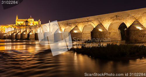 Image of Cordoba Bridge during night