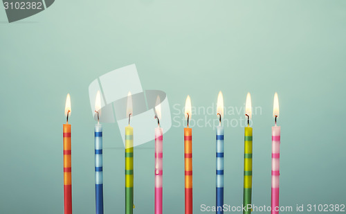 Image of Colorful birthday cake candles