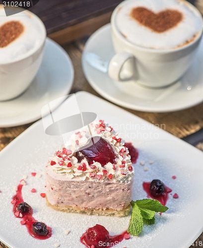Image of heart-shaped valentine cake