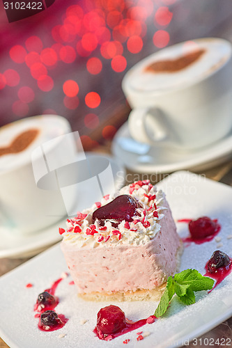 Image of heart-shaped valentine cake