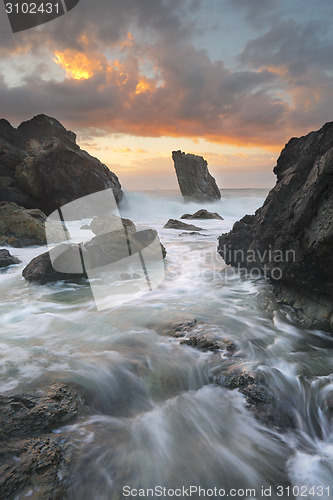 Image of Ocean flows through the channel at Lighthouse Beach Port Macquar