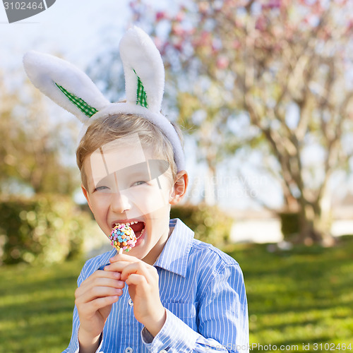 Image of kid at easter time