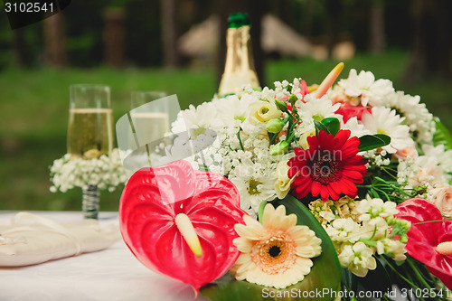 Image of Wedding ceremony in a beautiful garden.