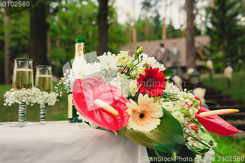 Image of Wedding ceremony in a beautiful garden.