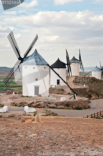 Image of Traditional windmills in Consuegra, Spain
