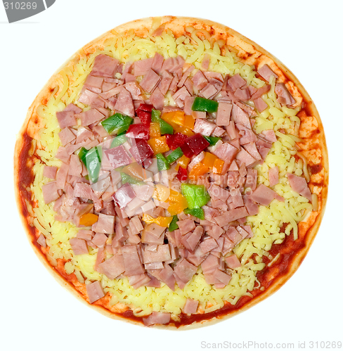 Image of Uncooked Hawaiian pizza

