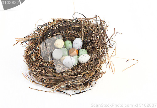 Image of Nest with easter eggs