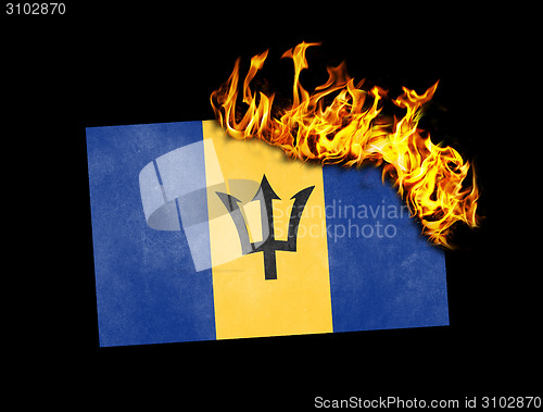 Image of Flag burning - Barbados