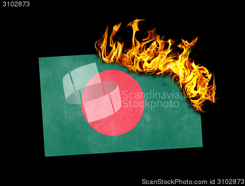 Image of Flag burning - Bangladesh