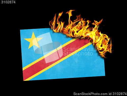 Image of Flag burning - Congo