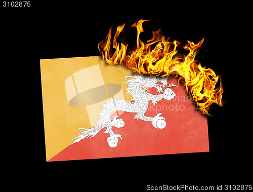 Image of Flag burning - Bhutan