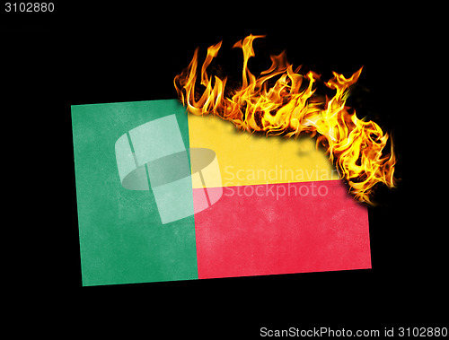 Image of Flag burning - Benin