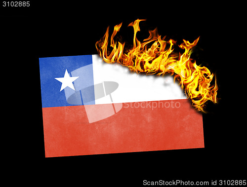 Image of Flag burning - Chile