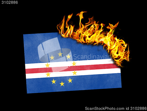 Image of Flag burning - Cape Verde