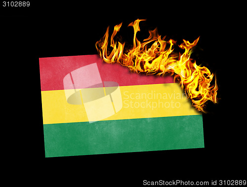 Image of Flag burning - Bolivia