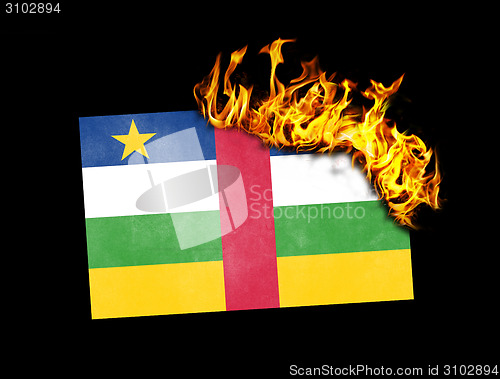 Image of Flag burning - Central African Republic