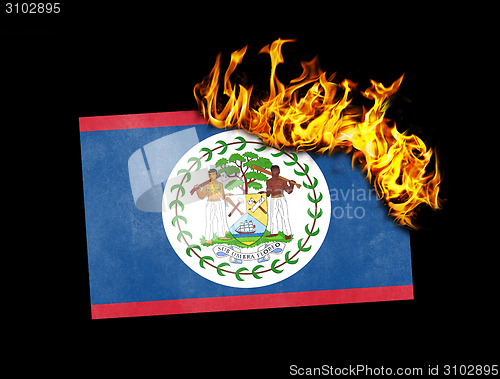 Image of Flag burning - Belize