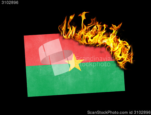 Image of Flag burning - Burkina Faso