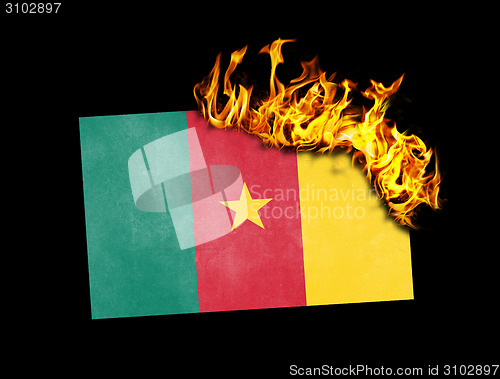 Image of Flag burning - Cameroon