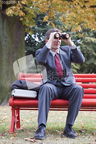 Image of Businessman with binoculars