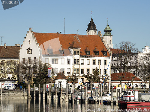 Image of Lindau harbor with buildings