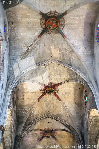 Image of ceiling of the Catholic Church