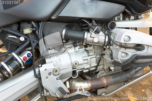 Image of Motorcycle parts. Closeup photo