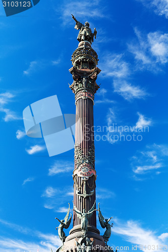 Image of Columbus Monument in Barcelona against the sky