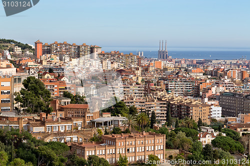Image of Beautiful view of Barcelona from the top.