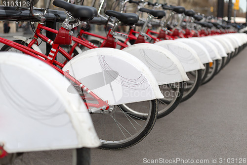 Image of Bikes In A Row