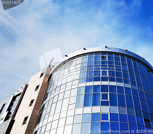 Image of Modern office building made of glass and steel