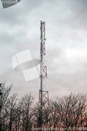 Image of Large Communication tower against sky