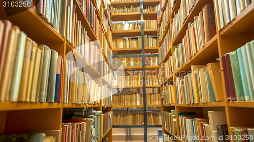 Image of Library interior with books