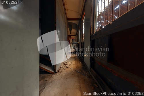 Image of Messy vehicle interior of a train carriage