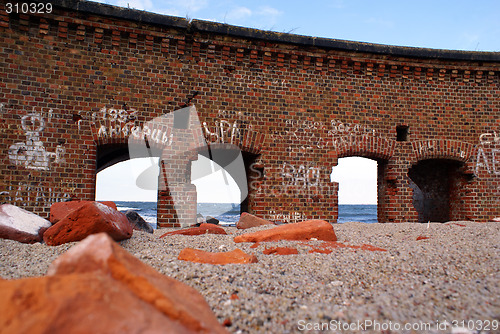 Image of Brick building on the sand