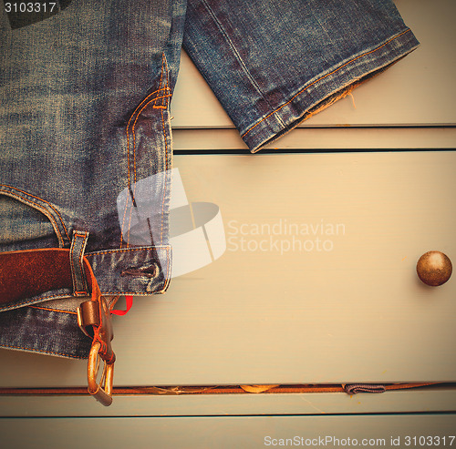 Image of old blue jeans