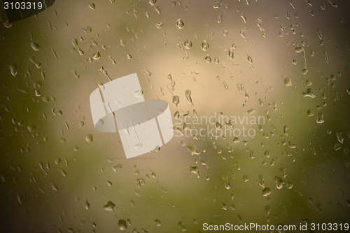 Image of rain drop on glass