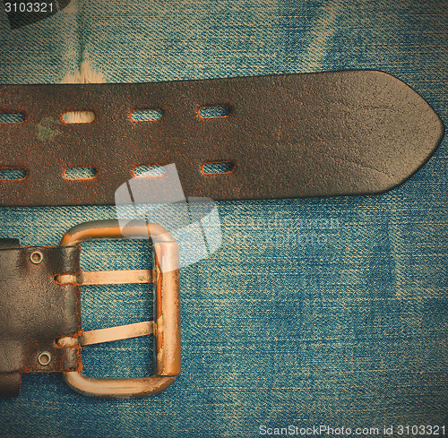 Image of Vintage leather belt with a buckle