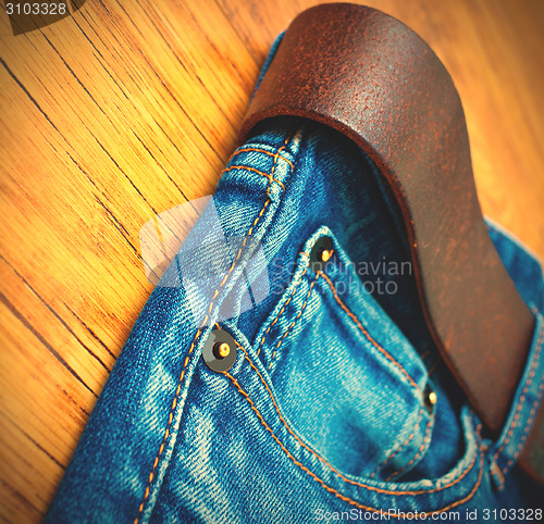 Image of Aged blue jeans part