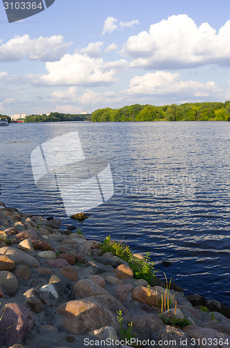 Image of evening landscape with river