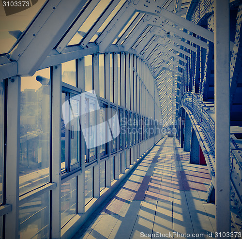 Image of blue interior covered bridge