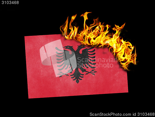 Image of Flag burning - Albania