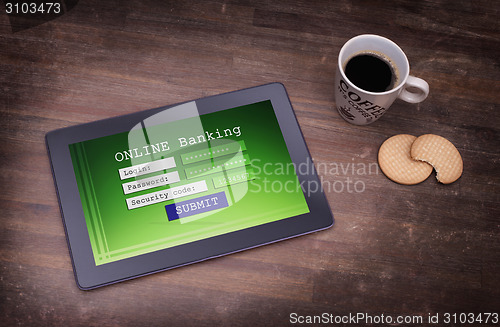 Image of Online banking on a tablet