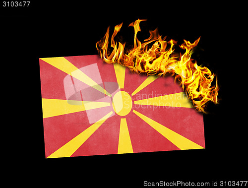 Image of Flag burning - Macedonia