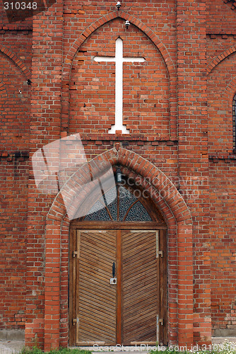 Image of Entrance of brick church