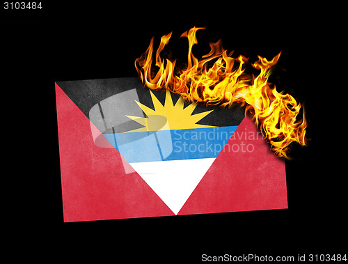 Image of Flag burning - Antigua and Barbuda