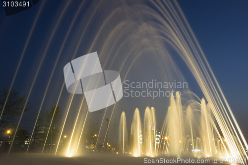 Image of City Fountain at Night.